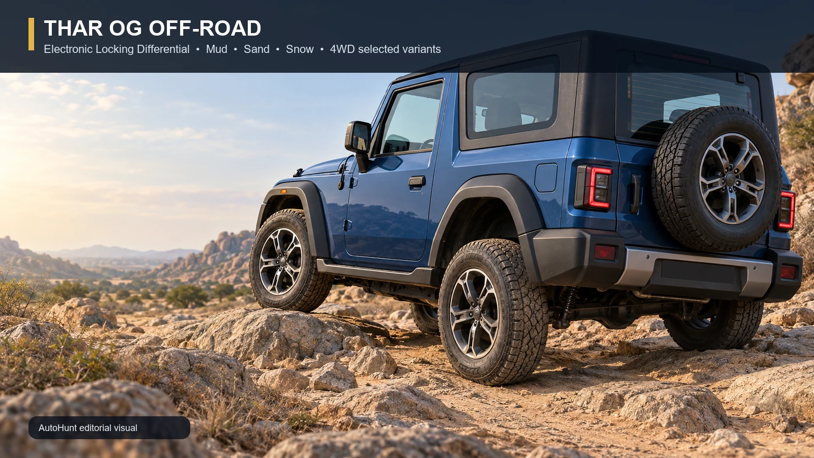 Mahindra Thar OG off-road hardware editorial visual